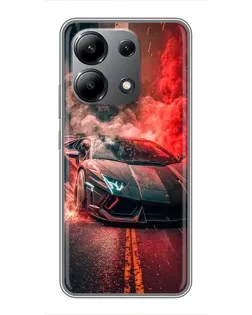 Чехол для Xiaomi Redmi Note 13 (4G) с картинкой «Lamborghini красный дым»