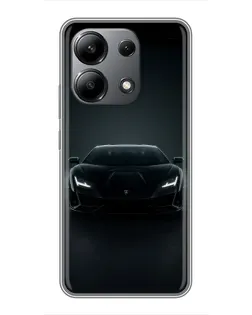 Чехол для Xiaomi Redmi Note 13 (4G) с картинкой «Черный Lamborghini Aventador»