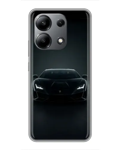 Чехол для Xiaomi Redmi Note 13 (4G) с картинкой «Черный Lamborghini Aventador»