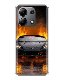 Чехол для Xiaomi Redmi Note 13 (4G) с картинкой «Lamborghini в огне»