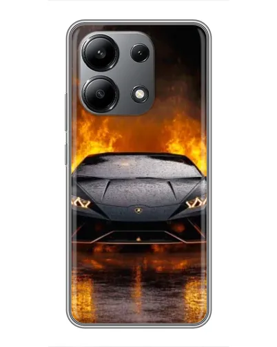 Чехол для Xiaomi Redmi Note 13 (4G) с картинкой «Lamborghini в огне»