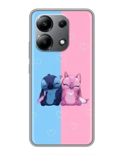 Чехол для Xiaomi Redmi Note 13 (4G) с картинкой «Stitch и Angel Love»