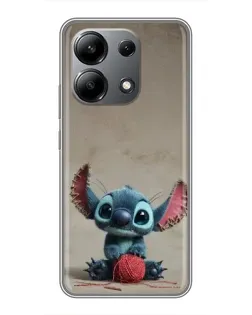 Чехол для Xiaomi Redmi Note 13 (4G) с картинкой «Стич на коричневом фоне»