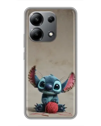 Чехол для Xiaomi Redmi Note 13 (4G) с картинкой «Стич на коричневом фоне»