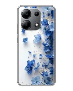 Чохол для Xiaomi Redmi Note 13 (4G) з картинкою «Блакитний квітковий каскад»