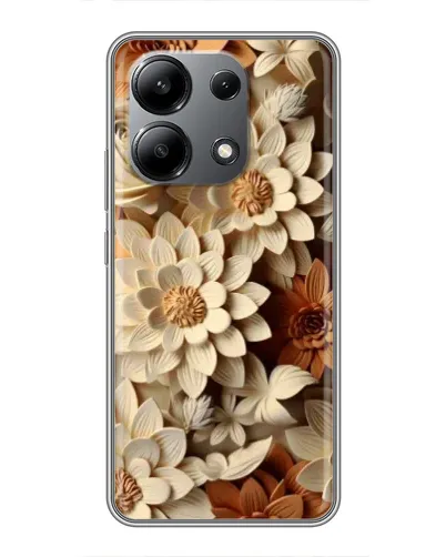 Чохол для Xiaomi Redmi Note 13 (4G) з картинкою «Бежевий флористичний декор»