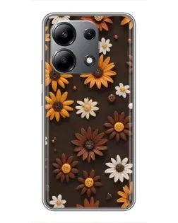 Чохол для Xiaomi Redmi Note 13 (4G) з картинкою «Візерунок з маленьких соняшників»