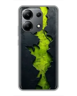 Чехол для Xiaomi Redmi Note 13 (4G) с картинкой «Салатовый разлом скалы»