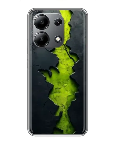 Чехол для Xiaomi Redmi Note 13 (4G) с картинкой «Салатовый разлом скалы»