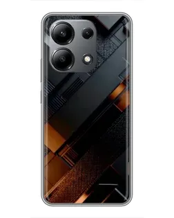 Чехол для Xiaomi Redmi Note 13 (4G) с картинкой «Черные геометрические блоки»