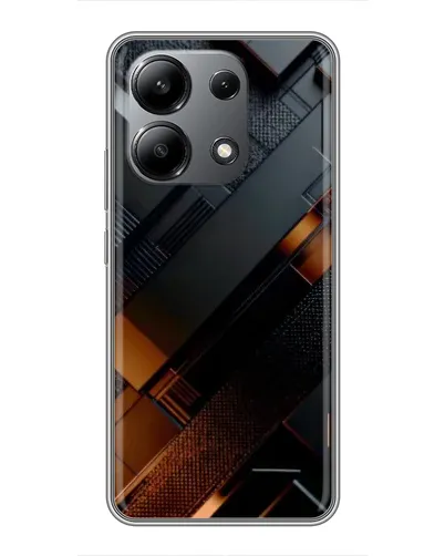 Чехол для Xiaomi Redmi Note 13 (4G) с картинкой «Черные геометрические блоки»