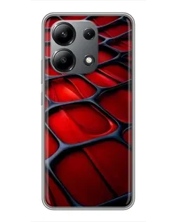 Чехол для Xiaomi Redmi Note 13 (4G) с картинкой «Красная глянцевая сетка»