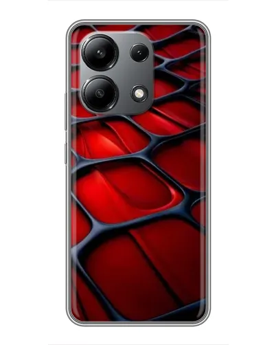 Чехол для Xiaomi Redmi Note 13 (4G) с картинкой «Красная глянцевая сетка»