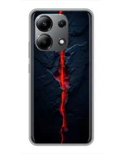 Чехол для Xiaomi Redmi Note 13 (4G) с картинкой «Kрасная лавовая трещина»