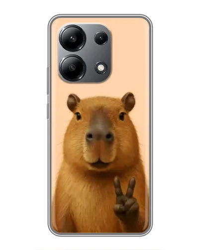 Чехол для Xiaomi Redmi Note 13 (4G) с картинкой «Капибара виктория»