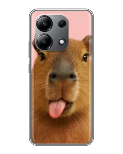 Чехол для Xiaomi Redmi Note 13 (4G) с картинкой «Капибара с языком»
