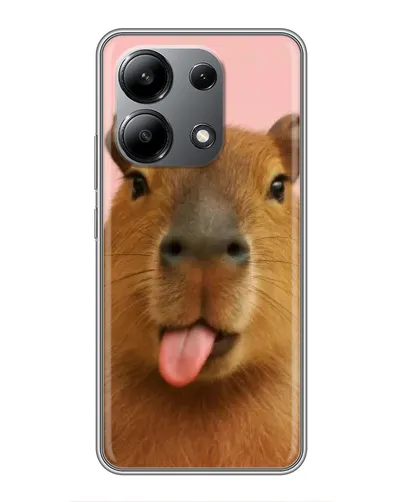 Чехол для Xiaomi Redmi Note 13 (4G) с картинкой «Капибара с языком»