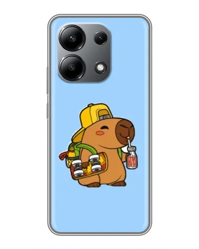 Чехол для Xiaomi Redmi Note 13 (4G) с картинкой «Капибара на скейте»