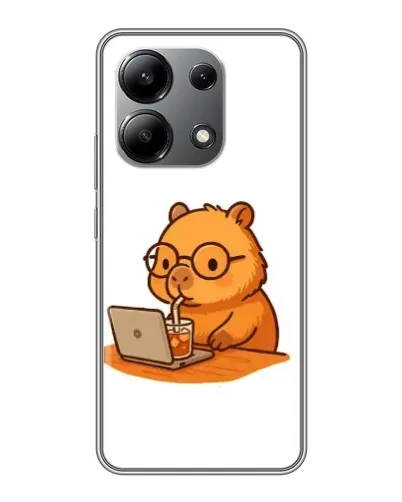 Чехол для Xiaomi Redmi Note 13 (4G) с картинкой «Капибара с ноутбуком»