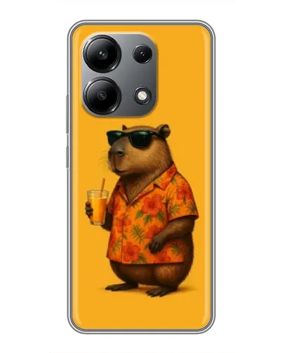 Чехол для Xiaomi Redmi Note 13 (4G) с картинкой «Капибара на отдыхе»