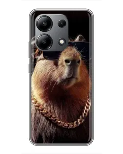 Чехол для Xiaomi Redmi Note 13 (4G) с картинкой «Капибара золотая цепь»