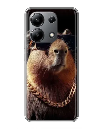 Чехол для Xiaomi Redmi Note 13 (4G) с картинкой «Капибара золотая цепь»