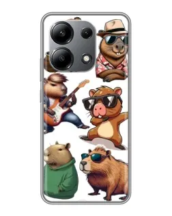 Чехол для Xiaomi Redmi Note 13 (4G) с картинкой «Крутые капибары музыканты»