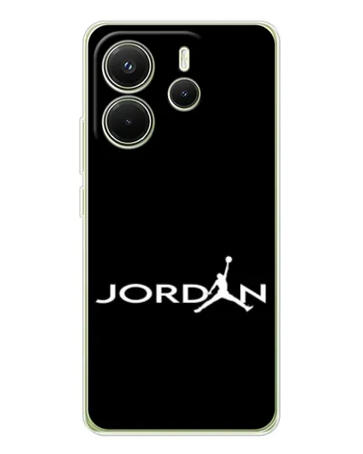 Чехол для Xiaomi Redmi Note 14 4G (Global) с картинкой «Jordan White Logo»