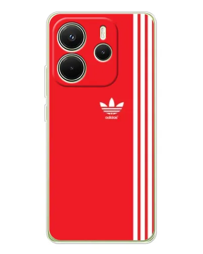 Чехол для Xiaomi Redmi Note 14 4G (Global) с картинкой «Красный минимализм Adidas»