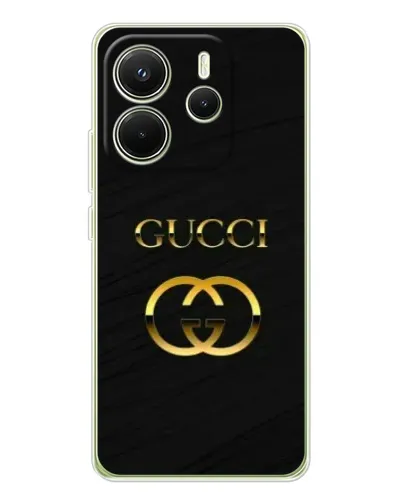 Чехол для Xiaomi Redmi Note 14 4G (Global) с картинкой «Золотой логотип Gucci»