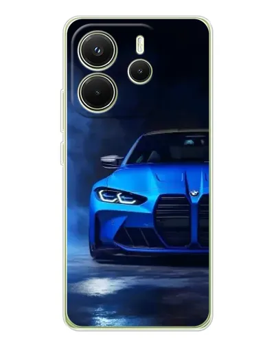 Чехол для Xiaomi Redmi Note 14 4G (Global) с картинкой «Голубая BMW M4»