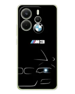 Чехол для Xiaomi Redmi Note 14 4G (Global) с картинкой «Минималистичный принт BMW M3»