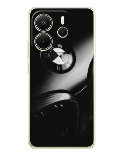 Чехол для Xiaomi Redmi Note 14 4G (Global) с картинкой «Эмблема BMW — макро»