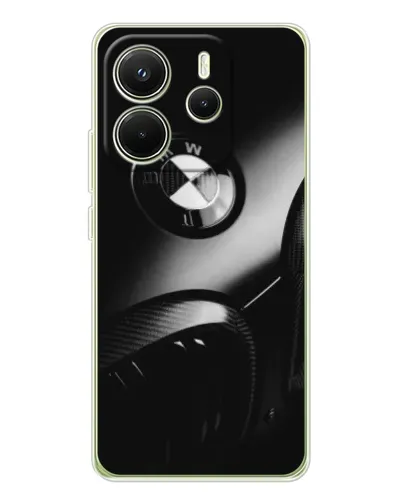 Чехол для Xiaomi Redmi Note 14 4G (Global) с картинкой «Эмблема BMW — макро»