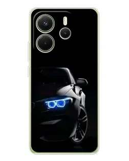 Чехол для Xiaomi Redmi Note 14 4G (Global) с картинкой «BMW — ночной взгляд»