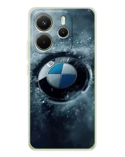 Чехол для Xiaomi Redmi Note 14 4G (Global) с картинкой «Логотип BMW — лед»