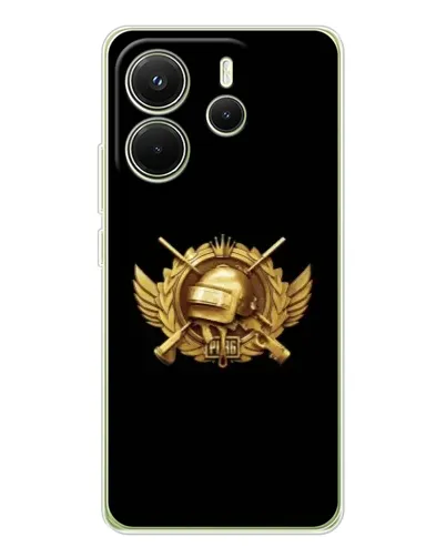 Чехол для Xiaomi Redmi Note 14 4G (Global) с картинкой «PUBG — оранжевый градиент»