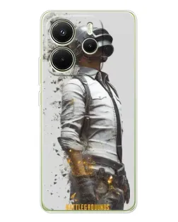 Чехол для Xiaomi Redmi Note 14 4G (Global) с картинкой «PUBG — боец в пыли»