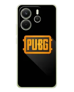 Чехол для Xiaomi Redmi Note 14 4G (Global) с картинкой «PUBG — рамка лого»