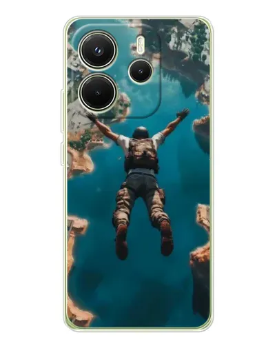 Чехол для Xiaomi Redmi Note 14 4G (Global) с картинкой «PUBG — свободное падение»