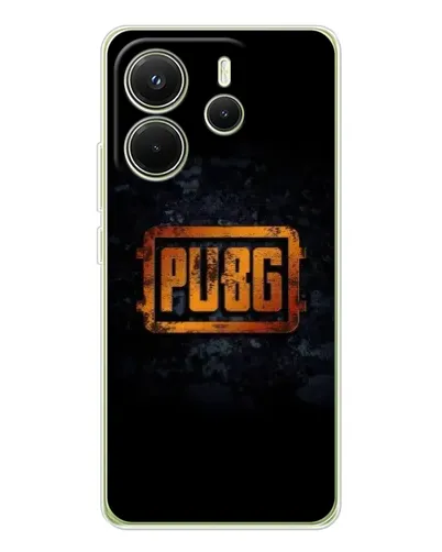 Чехол для Xiaomi Redmi Note 14 4G (Global) с картинкой «PUBG — золотой логотип»