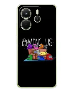 Чехол для Xiaomi Redmi Note 14 4G (Global) с картинкой «Логотип Among Us»