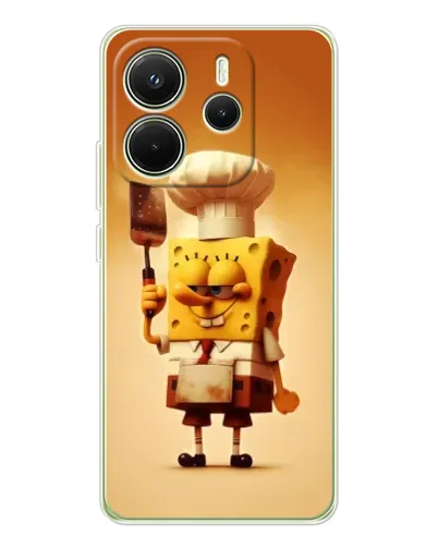 Чехол для Xiaomi Redmi Note 14 4G (Global) с картинкой «Губка Боб повар»