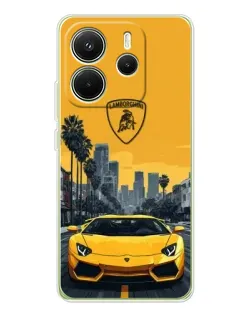 Чехол для Xiaomi Redmi Note 14 4G (Global) с картинкой «Желтый Lamborghini город» Чехол для Xiaomi Redmi Note 14 4G (Global) с картинкой «Желтый Lamborghini город»