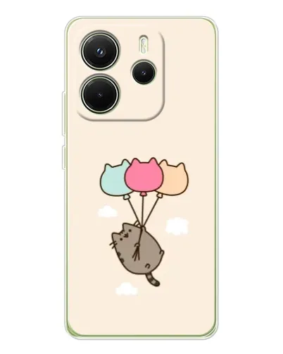 Чехол для Xiaomi Redmi Note 14 4G (Global) с картинкой «Пушин на шариках»