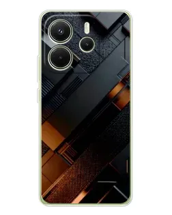 Чехол для Xiaomi Redmi Note 14 4G (Global) с картинкой «Черные геометрические блоки»