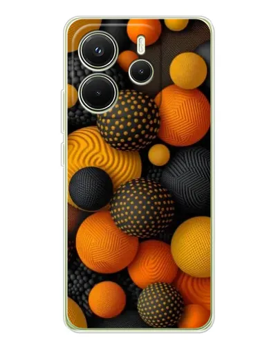 Чехол для Xiaomi Redmi Note 14 4G (Global) с картинкой «Объемные оранжевые сферы» Чехол для Xiaomi Redmi Note 14 4G (Global) с картинкой «Объемные оранжевые сферы»
