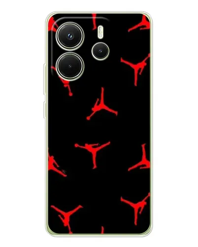 Чохол для Xiaomi Redmi Note 14 4G (EU) з картинкою «Jordan Red Pattern»