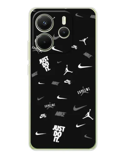 Чохол для Xiaomi Redmi Note 14 4G (EU) з картинкою «Nike Black Pattern»