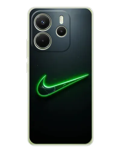 Чехол для Xiaomi Redmi Note 14 4G (EU) с картинкой «Неоновый контур Nike»